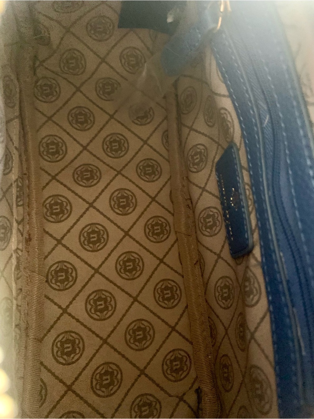 Nanette Lepore Blue Leather Satchel with Matching Pouch - Picture 6 of 13